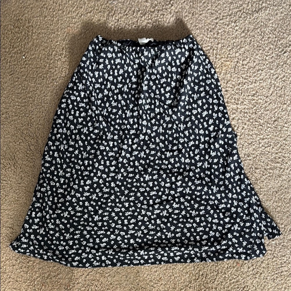 Floral Black Skirt